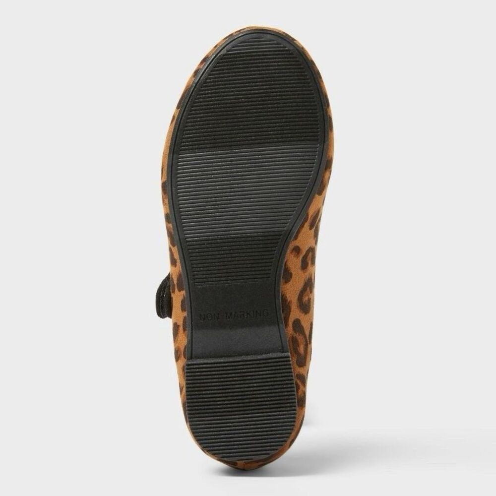 Cat & Jack Toddler Girl's Addy Leopard Print Ballet Flats Size 8 New - Picture 2 of 6